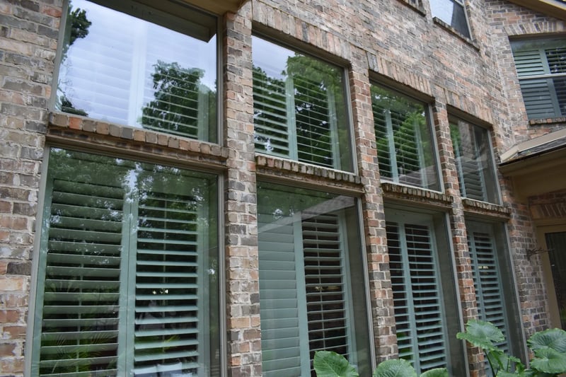 Streak-free two-story residential windows after professional cleaning in Dallas-Fort Worth