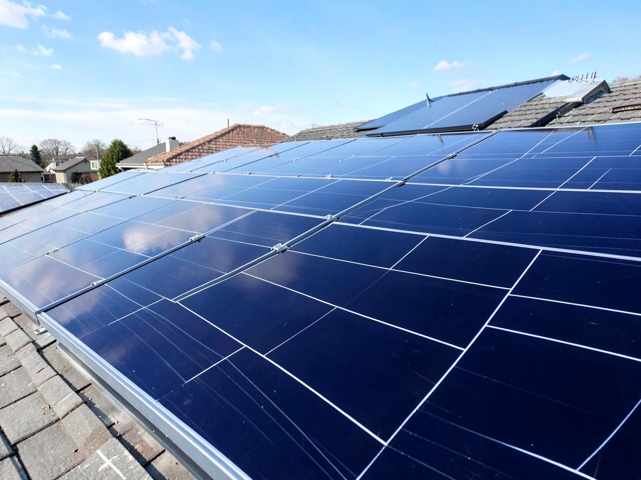 Solar panels after professional pure-water cleaning