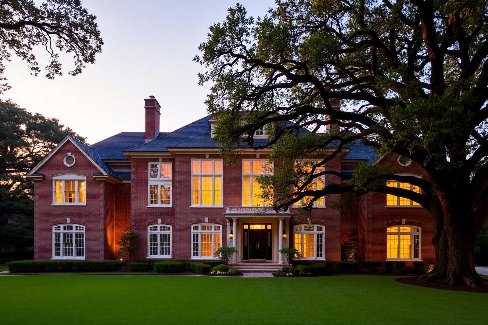 Divided-light windows on a historic Highland Park, TX home cleaned by Topline Exteriors