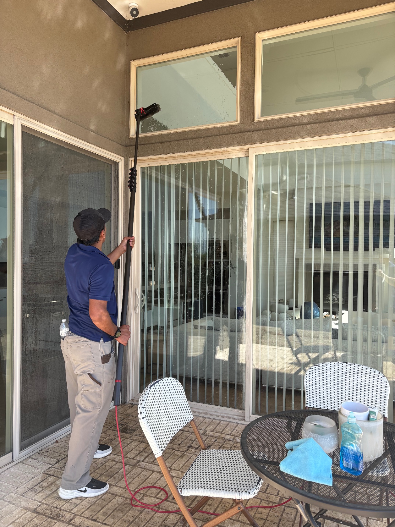 Detailed patio and exterior glass door cleaning service